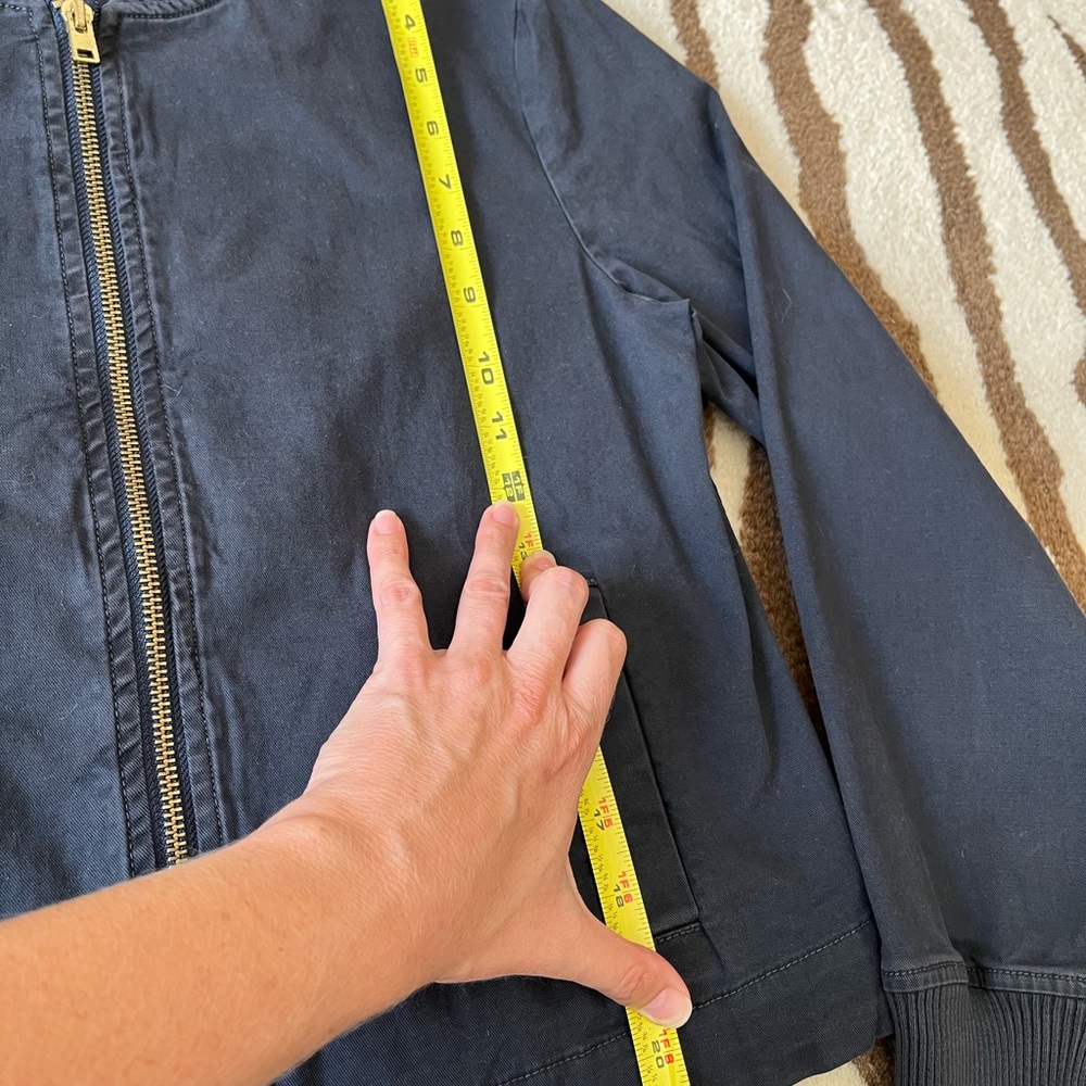 J Crew Garment Dyed Bomber Jacket S Navy - Picture 5 of 5